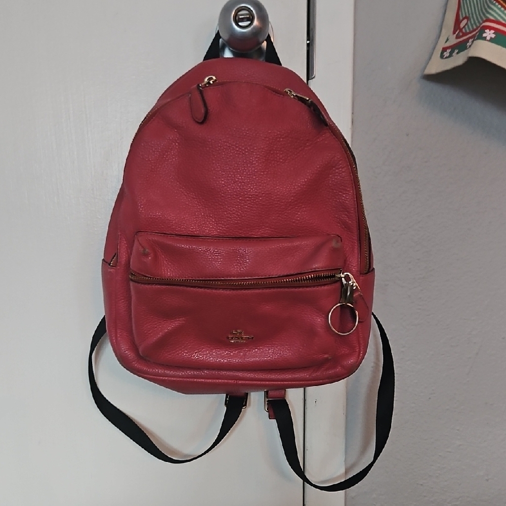Coach Pink Leather Backpack
